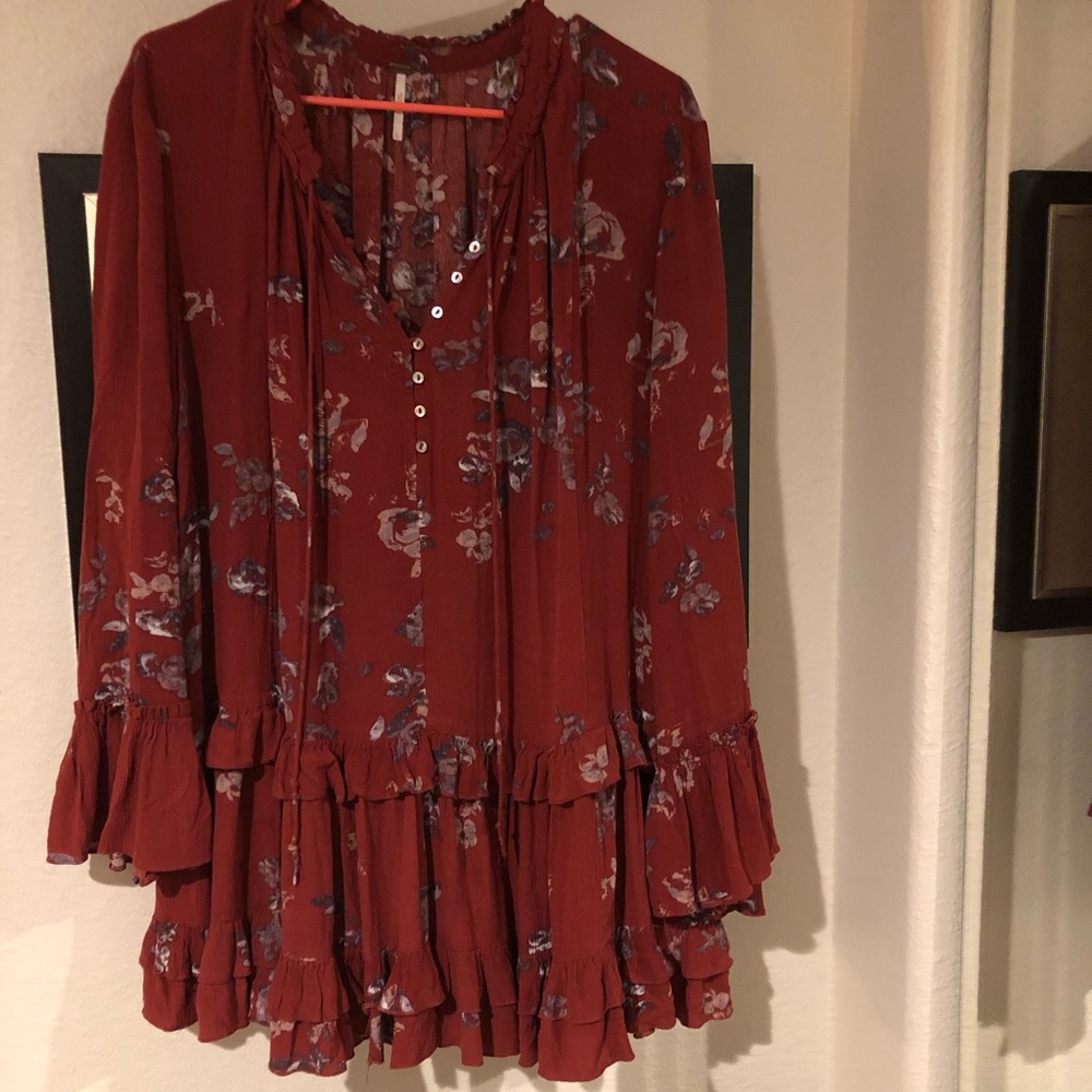 Burnt Orange Floral Blouse